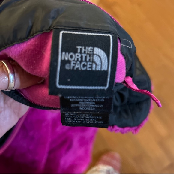 The North Face Mossbud Swirl Fleece Puff Jacket Reversible Girl’s XLarge 18 - Picture 8 of 10